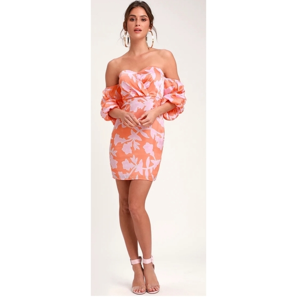 Lulus Dresses & Skirts - 🌺NWT🌺Lulu's Floral Print Off the Shoulder Dress